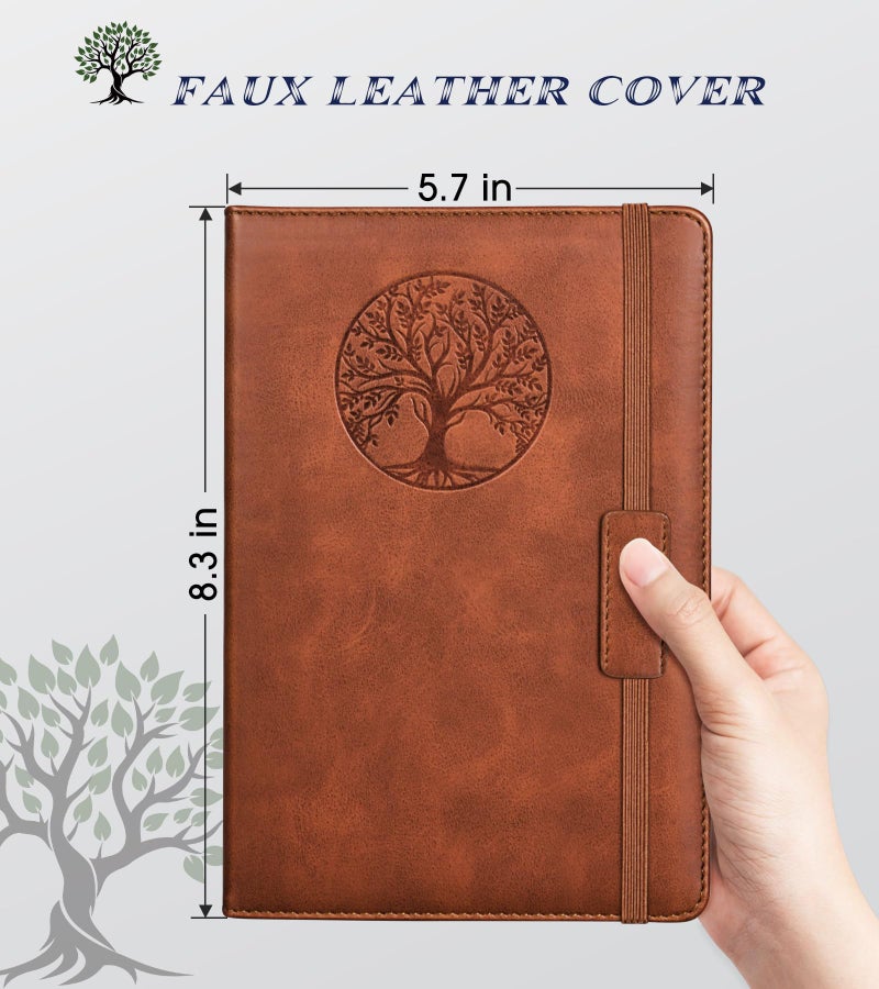 Biuwory Blank Journal Notebook for Women Men, Hardcover Leather Sketchbook 5.7"Ã—8.3", 140 Pages Unlined Sketch book for Drawing, Writing, Travel, School & Work, Journaling Notebooks (Brown) - Image 2