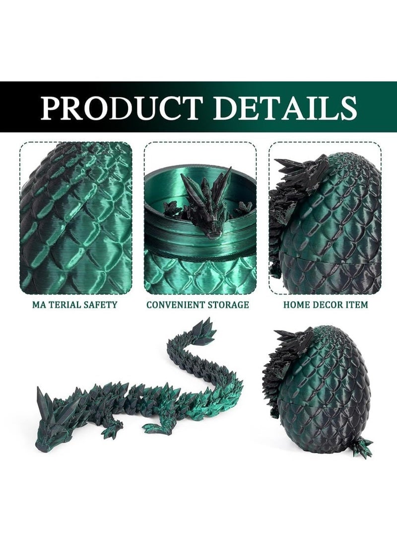 MAGIC VAULT بيضة تنين مطبوعة بتقنية 3D مع تنين داخلها – لعبة فidget تنين كريستالية، بيضة قابلة للجمع غامضة للأطفال والبالغين، هدية ديكور مكتبي خيالي (وردي وأزرق) - Image 3