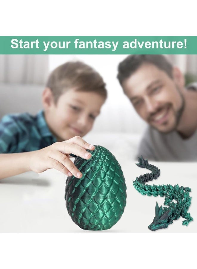 MAGIC VAULT بيضة تنين مطبوعة بتقنية 3D مع تنين داخلها – لعبة فidget تنين كريستالية، بيضة قابلة للجمع غامضة للأطفال والبالغين، هدية ديكور مكتبي خيالي (وردي وأزرق) - Image 5