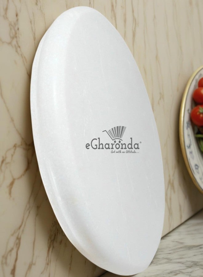 eGharonda White Marble Chakla/Rolling Pin Board/Roti Maker/Chapati Maker/Papad chakla for Kitchen | Full Finished Marble | 9 Inch - Image 5