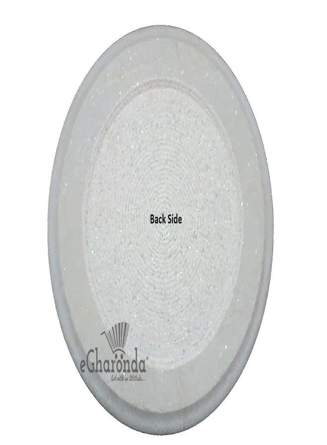 eGharonda White Marble Chakla/Rolling Pin Board/Roti Maker/Chapati Maker/Papad chakla for Kitchen | Full Finished Marble | 9 Inch - Image 2