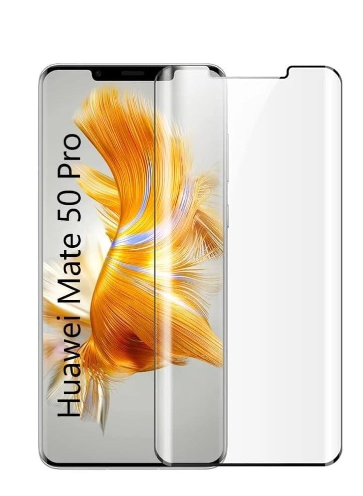 JAJEEK NEW Tempered Glass Screen Protector for Huawei Mate 50 Pro – Full Glue Edge to Edge, 9H Hardness, Anti-Fingerprint, 5D Curved, Scratch Resistance for Ultimate Protection - Image 1