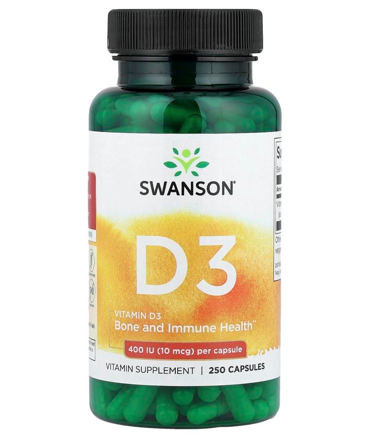 SWANSON Vitamin D3 10 mcg (400 IU) 250 Capsules