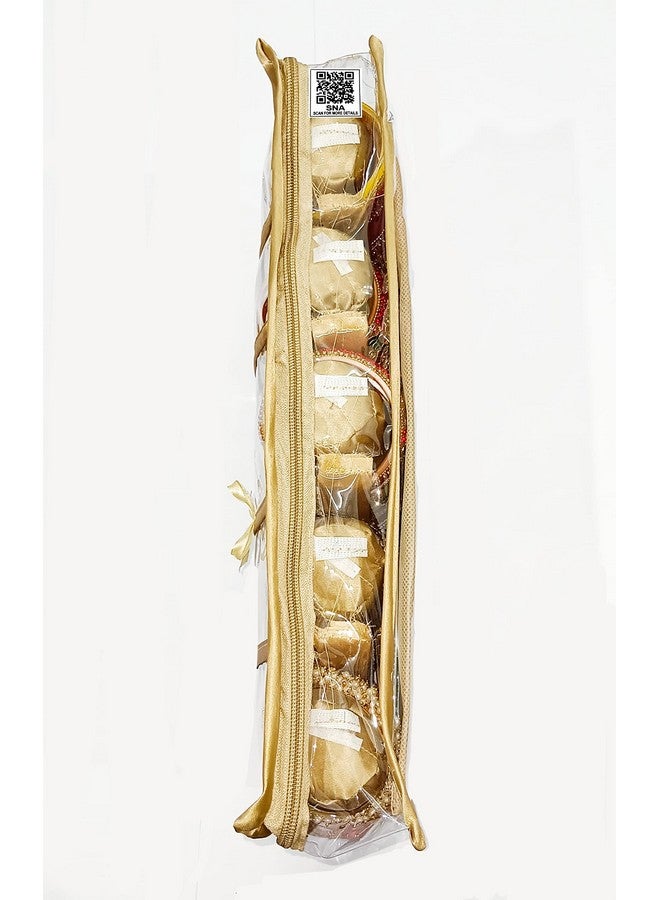 SNA 5 rola Satin Bangle Bag churi Vanity Vanity Bag Multipurposes Cosmetic Pouch Jewellery Make up Organiser Necklace Pouch Traveling Kit for Women and Girls - Image 3