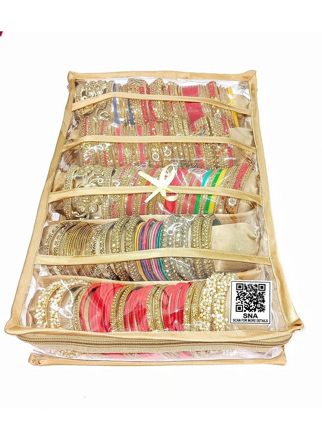 SNA 5 rola Satin Bangle Bag churi Vanity Vanity Bag Multipurposes Cosmetic Pouch Jewellery Make up Organiser Necklace Pouch Traveling Kit for Women and Girls - Image 1