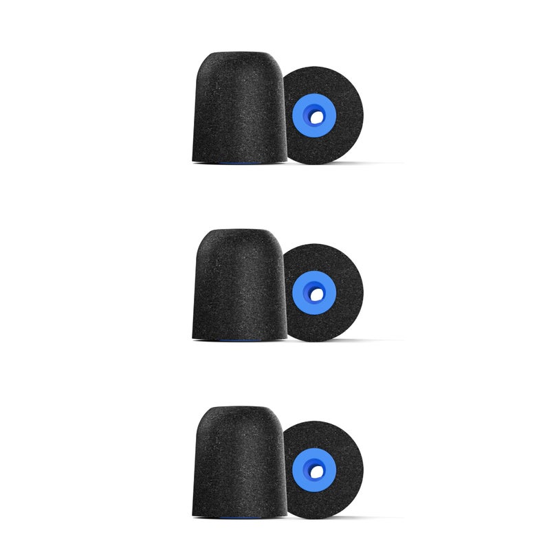 Comply Foam Ear Tips Designed for NuForce, ISOtunes PRO, Q-Jays, Etymotic Research, Westone & Shure, Large, 3 Pairs, Black - Memory Foam Earbud Tips, Earbud Replacement Tips, Made in the USA