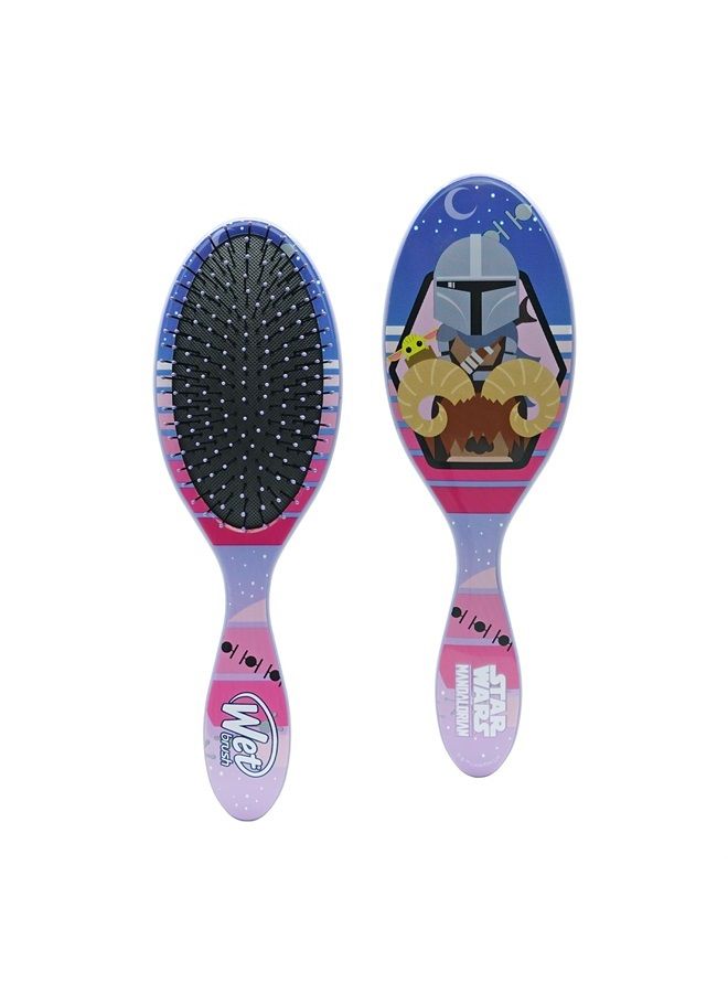 Wet Brush Detangling Brush, Mando (Mandalorian) - Detangler Brush with Soft & Flexible Bristles - Detangling Brush for Curly Hair - Tangle-Free Brush for Straight, Thick, & Wavy Hair - Image 1