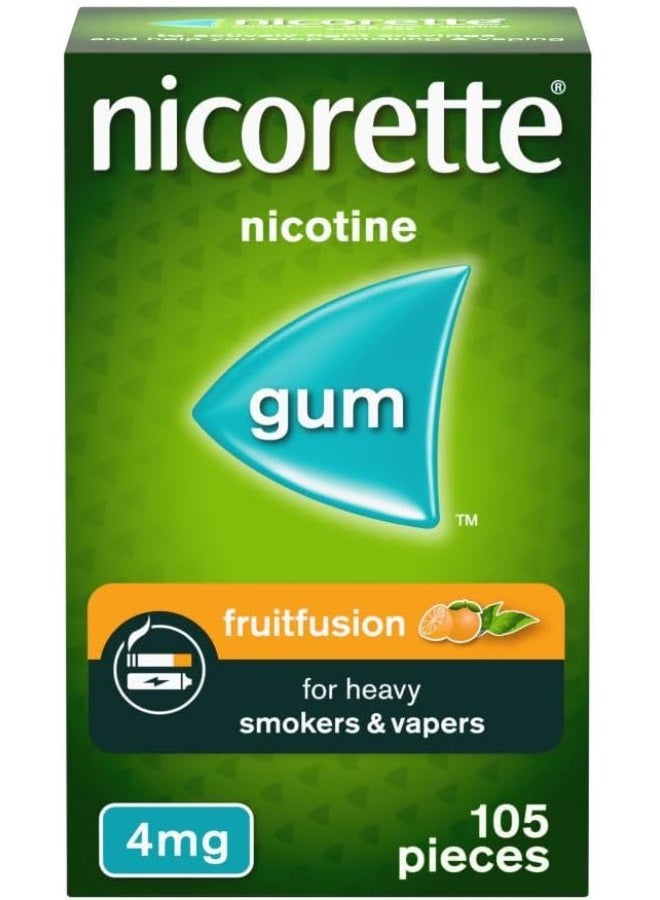 نيكوريت علكة فروت فيوجن 4 ملغ نيكوتين، 105 قطعة - Image 1