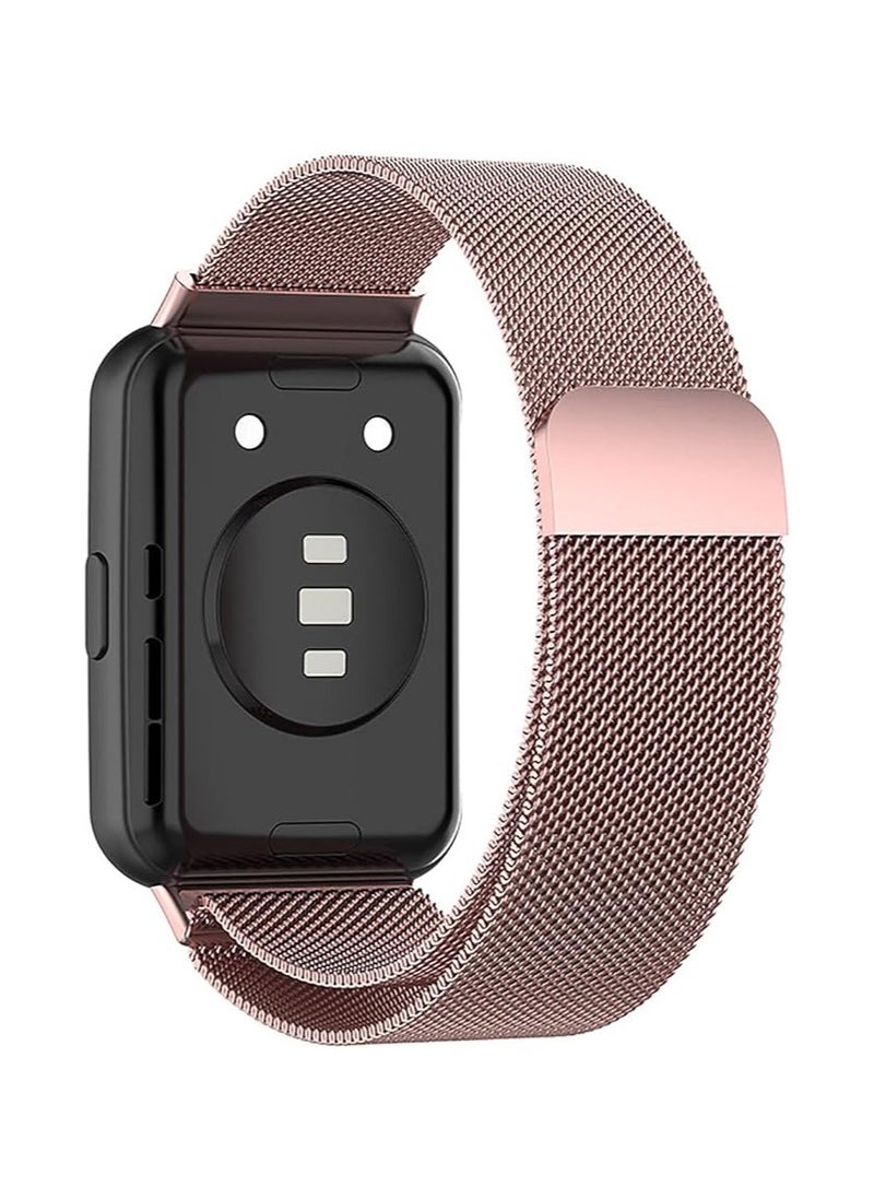 Generic - Strap Compatible with Huawei Watch Fit 2 Strap Milanese Steel Watch Band Magnetic Bracelet Strap/(Pink) - Image 1