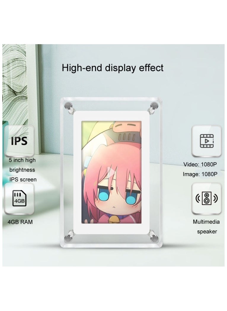 Generic 5 Inch HD Digital Photo Frame Crystal Advertising Player 1080P Motion Video Picture Display Player  - Image 3