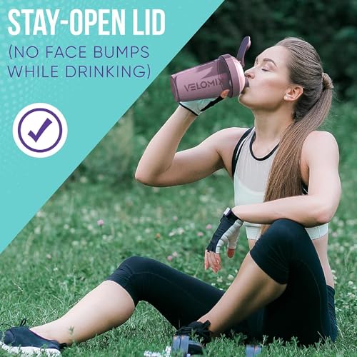 VELOMIX -4 PACK- 20 OZ Protein Shaker Bottles for Protein Mixes, Shaker Cups for Protein Shakes, Small Shaker Bottle Pack, Shaker Cup, Shakers for protein Shakes (Berry Blend) - Image 5