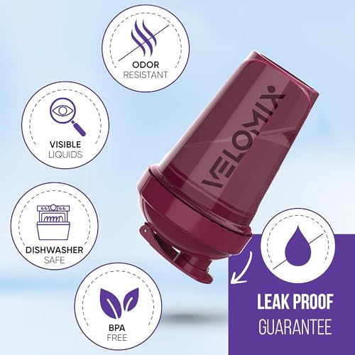 VELOMIX -4 PACK- 20 OZ Protein Shaker Bottles for Protein Mixes, Shaker Cups for Protein Shakes, Small Shaker Bottle Pack, Shaker Cup, Shakers for protein Shakes (Berry Blend) - Image 3