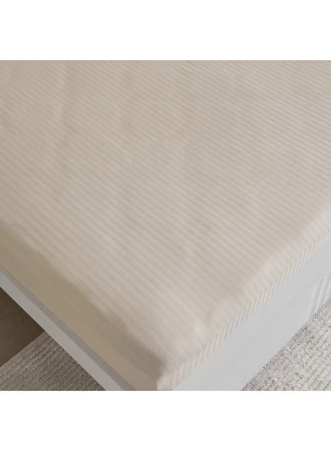 Home Box Hamilton Satin Striped King Fitted Sheet 200 x 36 x 180 cm