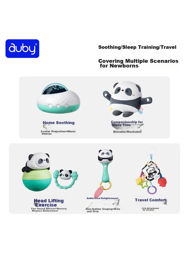 Auby Newborn Gift Box, Baby Toys For 0-6 Months, Projection Light, Rattle, Comforting Doll, Tumbler, New Year Gift - Image 4