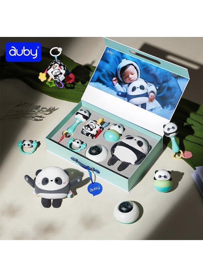 Auby Newborn Gift Box, Baby Toys For 0-6 Months, Projection Light, Rattle, Comforting Doll, Tumbler, New Year Gift - Image 1