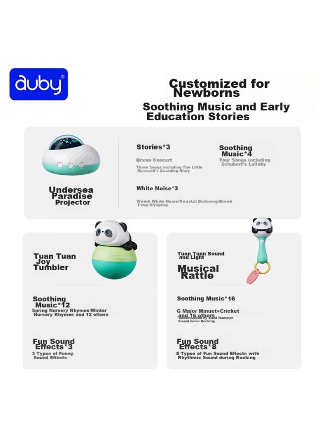 Auby Newborn Gift Box, Baby Toys For 0-6 Months, Projection Light, Rattle, Comforting Doll, Tumbler, New Year Gift - Image 5