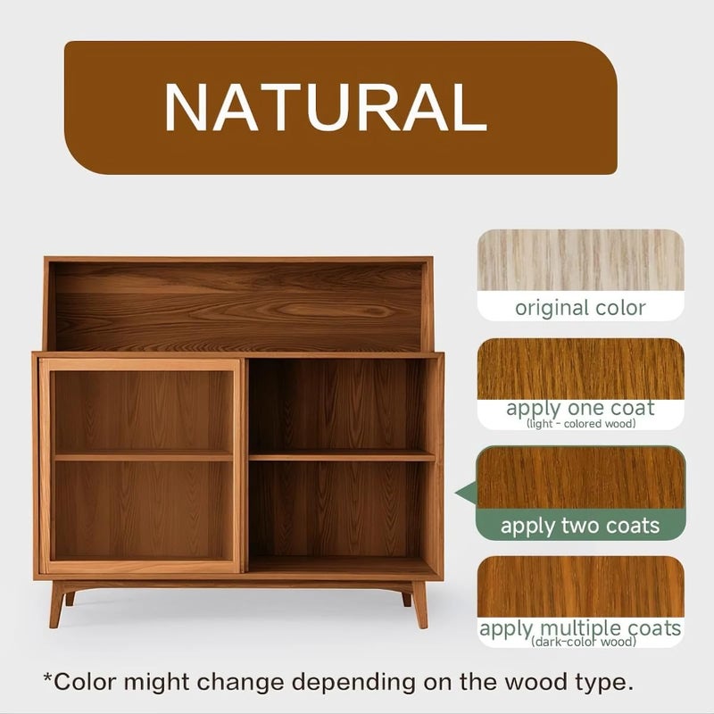 MOLLOR Wood Stain, 16 Oz Water Based Wood Stain and Sealer in One - No Priming, No Top Coat Required, Fast Drying, Low Odor & Non-Toxic, Perfect for Indoor and Outdoor Furniture(Natural, with Tools) - Image 2