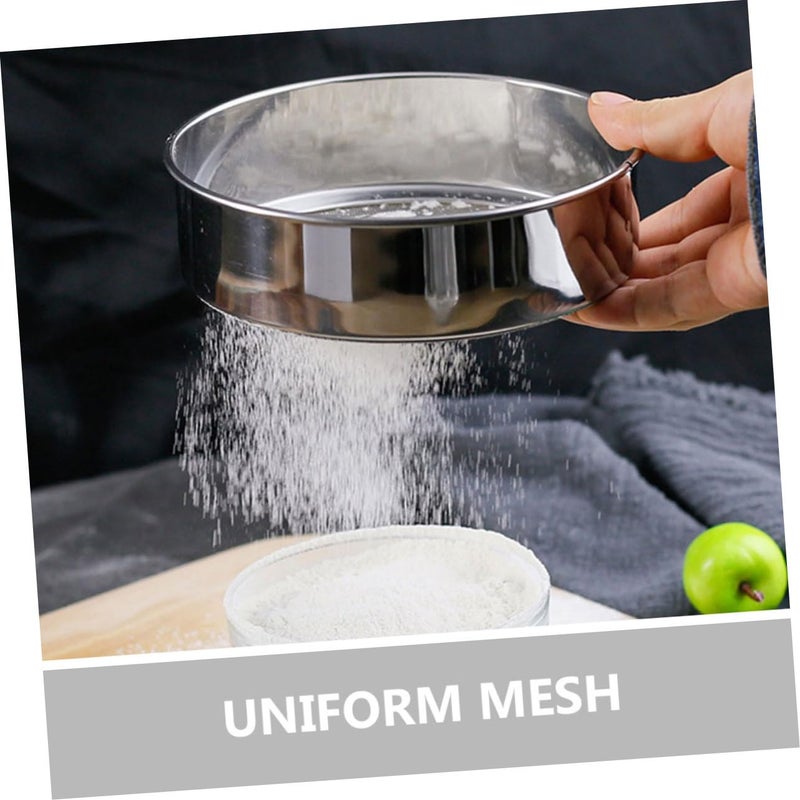 Fine Mesh Stainless Steel Flour Sifter 2 Pack Baking Sieve Strainer Easy Clean - Image 5