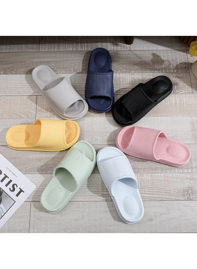 GUOLUOFEI Guoluofei Thick-soled Anti-slip Bathroom Slippers For Men And Women, Summer Shower Sandals, Indoor Slides, Black, Size 42-43  - Image 2