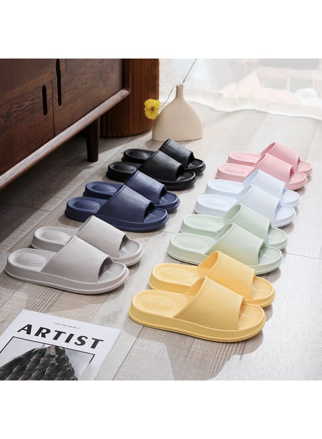 GUOLUOFEI Guoluofei Thick-soled Anti-slip Bathroom Slippers For Men And Women, Summer Shower Sandals, Indoor Slides, Black, Size 42-43  - Image 1