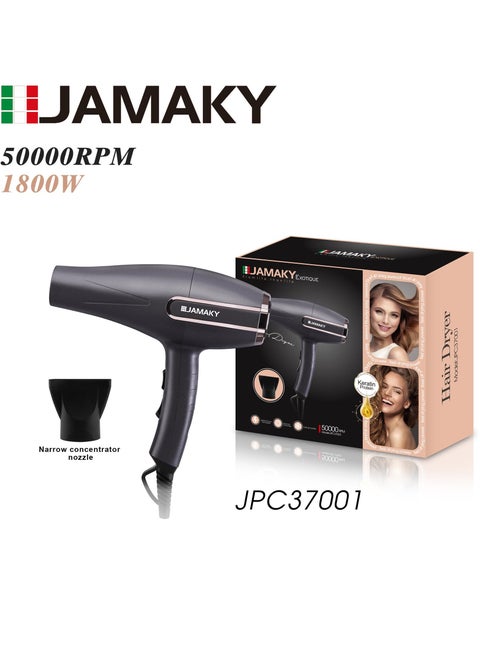 Professional JPC37001 air Function Hair Dryer 1800W/ 2-Speed and 3 temperature setting \lightweight with Italian technology