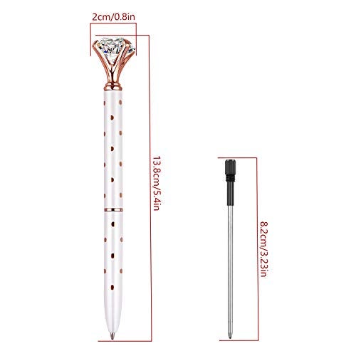 NNY 3 PCS Ballpoint Pens Metal Crystal Diamond Pens Fancy Pens Gifts for Women Girls Christmas Birthday School Office, Includes 3 Pen Refills - Image 3