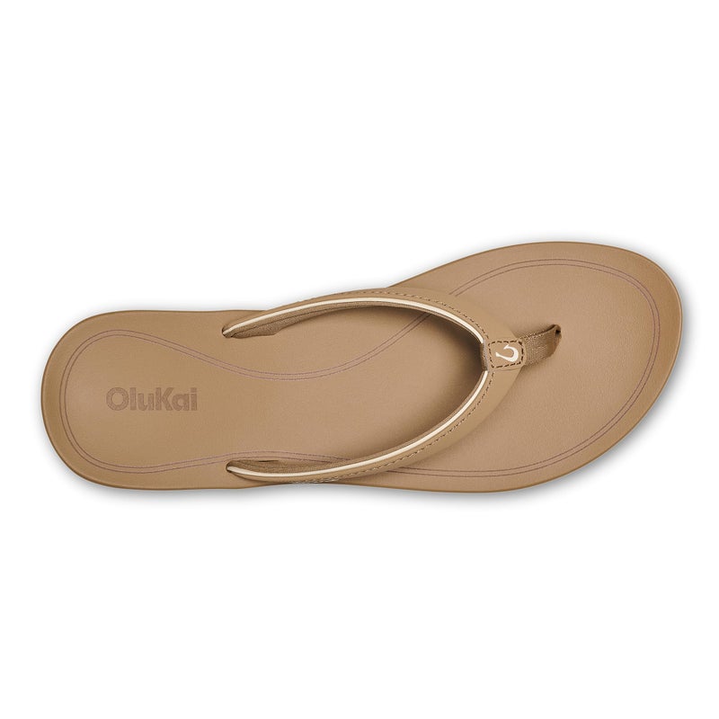 OLUKAI Uiki Women's Beach Sandal, Quick-Dry Flip-Flop Slides, Water Resistant, Wet Grip Soles & Compression Molded Footbed, Warm Sand/Warm Sand, 7 - Image 2