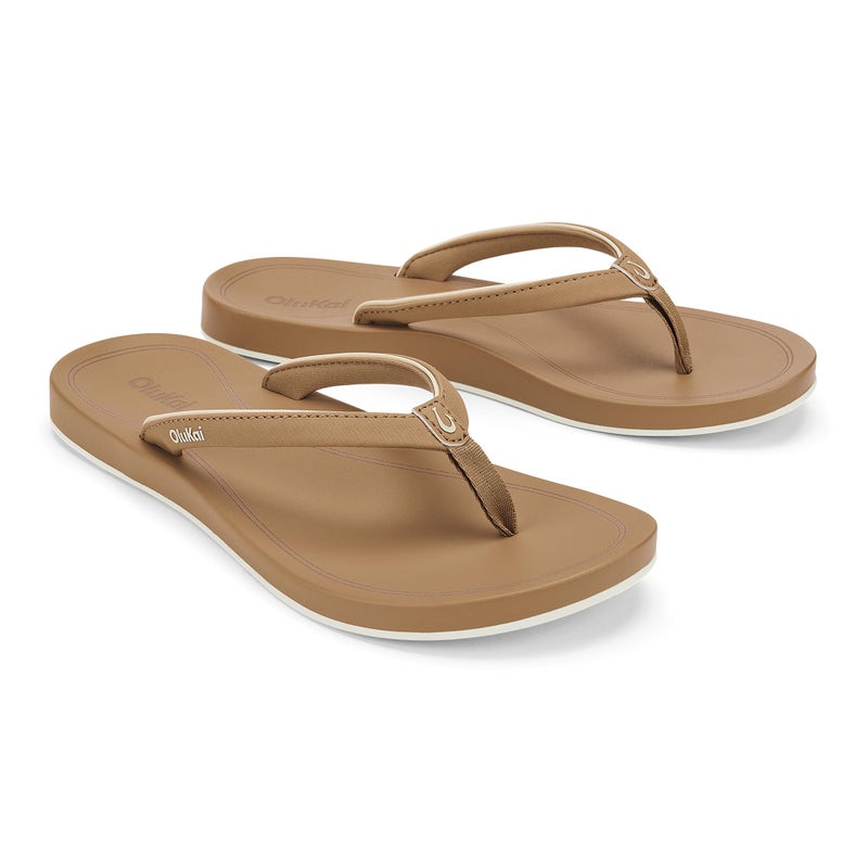 OLUKAI Uiki Women's Beach Sandal, Quick-Dry Flip-Flop Slides, Water Resistant, Wet Grip Soles & Compression Molded Footbed, Warm Sand/Warm Sand, 7 - Image 5