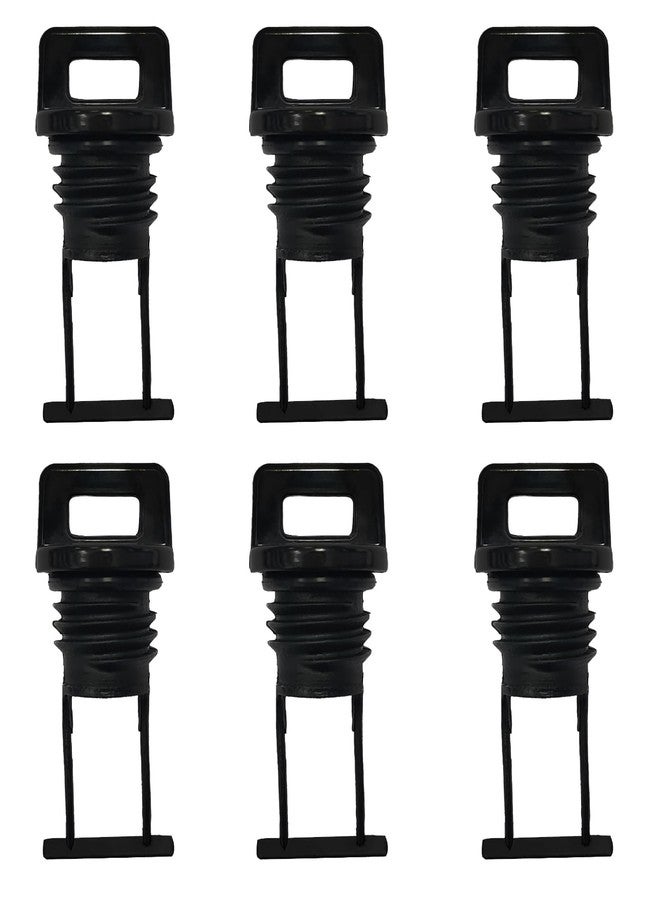 TBESEVENXT Black Plastic Hull Drain Plug Kit Replacement for Kayak Canoe Boat Drain Holes Plugs Accessories 6 Pcs - Image 1