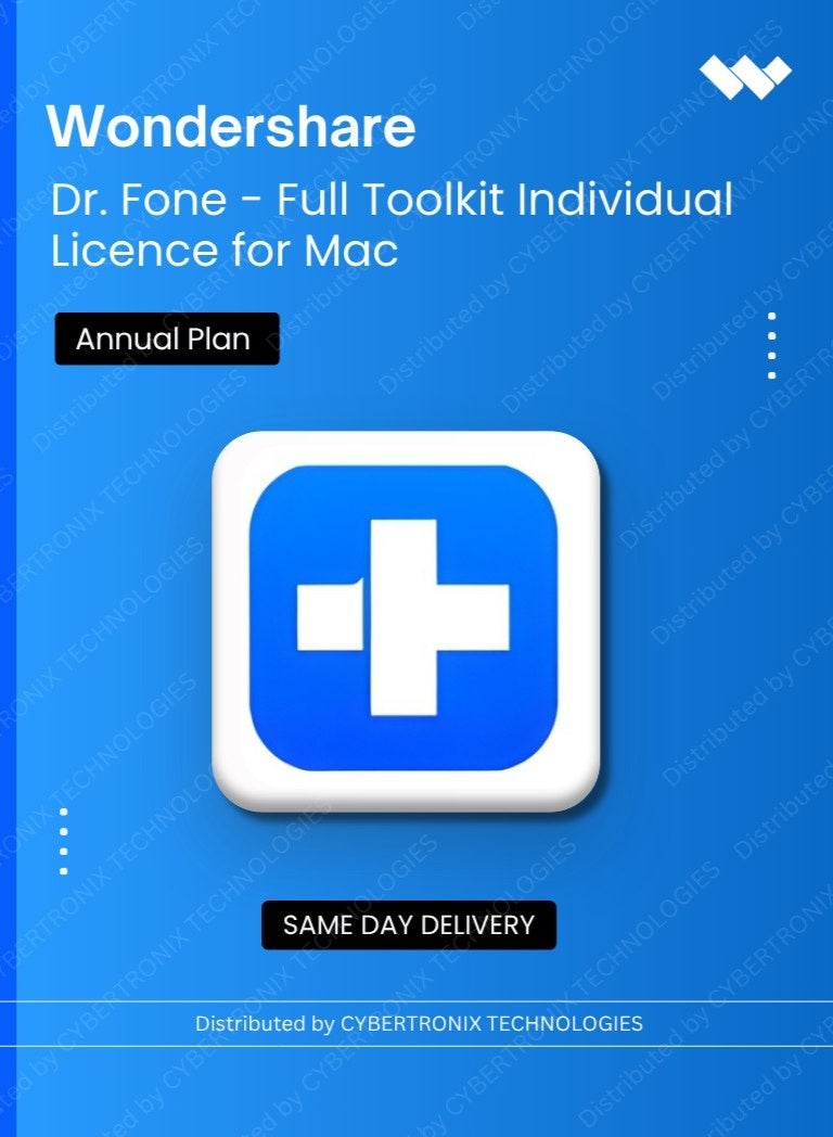 Wondershare Dr.Fone - Full Toolkit Individual License for Mac | Annual Plan | Digital License | Same Day Delivery
