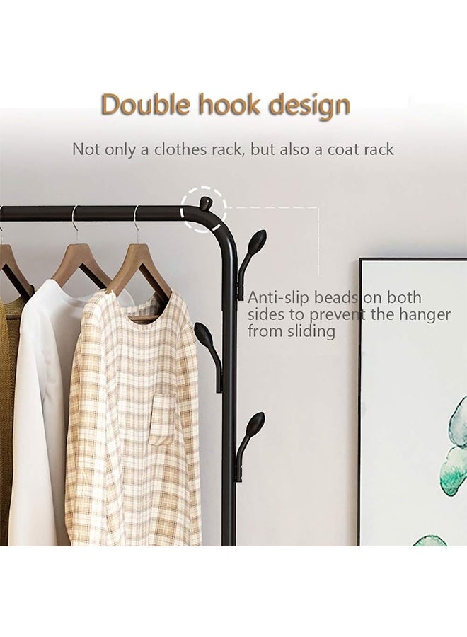 JCB CHIC Garment Cloth Rack, Clothes Hanger Stand Clothes Dryer Rail with Branch Hook Large Bottom Storage Space for Shoes Clothes Jacket Umbrella Hats Scarf Handbags (130cm) - Image 5