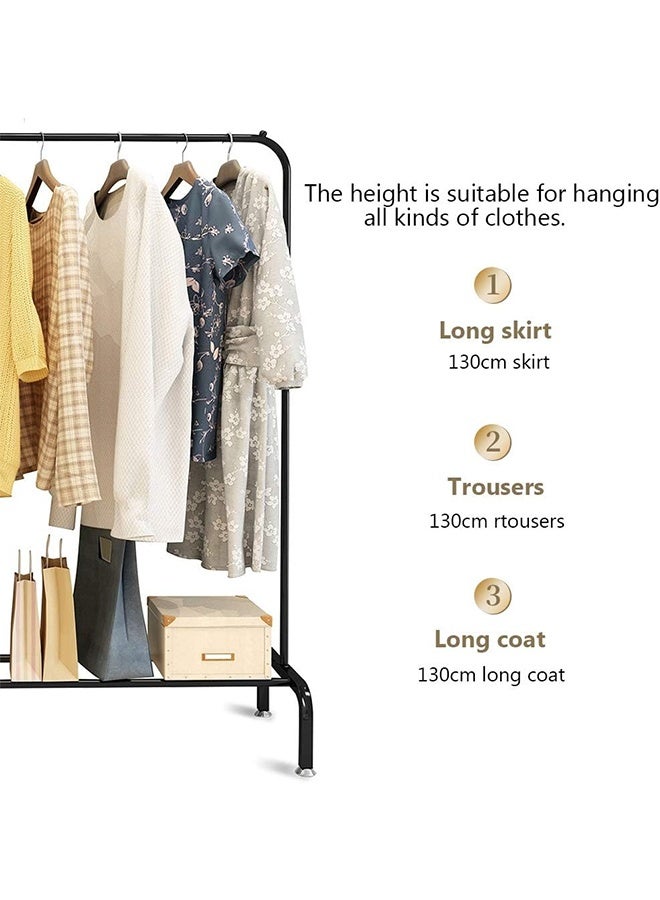 JCB CHIC Garment Cloth Rack, Clothes Hanger Stand Clothes Dryer Rail with Branch Hook Large Bottom Storage Space for Shoes Clothes Jacket Umbrella Hats Scarf Handbags (130cm) - Image 3