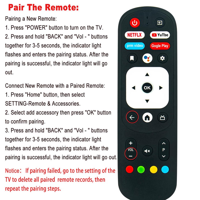 ZdalaMit RM-C3287 Replacement Voice Remote Control Commander Compatible with JVC Smart Android TV - Image 3