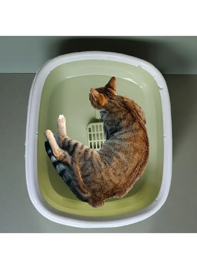 Foldable Portable Cat Litter Box Lightweight Splash Proof Design Collapsible Green - Image 1