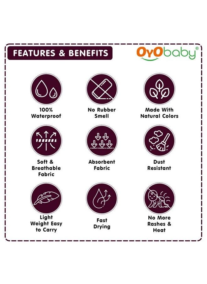 OYO BABY Waterproof Quick Dry Sheet For Baby; Bed Pad ; Baby Bed Protector Sheet For Toddler Children (Small (50Cm X 70Cm) Plum)  - Image 4