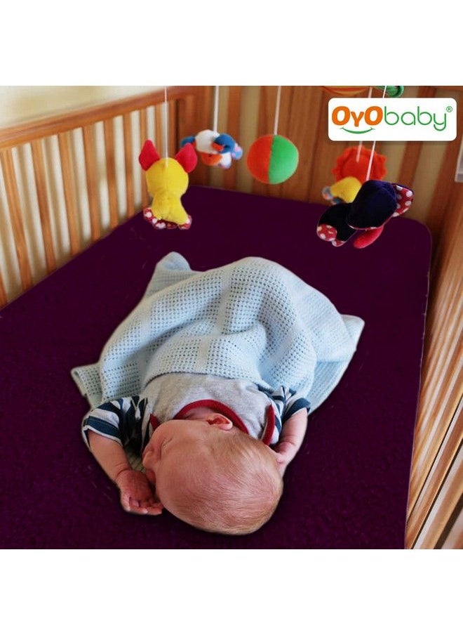 OYO BABY Waterproof Quick Dry Sheet For Baby; Bed Pad ; Baby Bed Protector Sheet For Toddler Children (Small (50Cm X 70Cm) Plum)  - Image 3