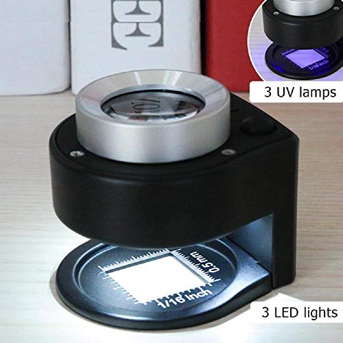 Bysameyee 30X Handheld Rechargeable Magnifying Glass Jewelers Loupe with Light, 6 LED Desktop Metal Magnifier Portable Eye Loop for Textile Optical Jewelry Coins Currency Stamps - Image 3