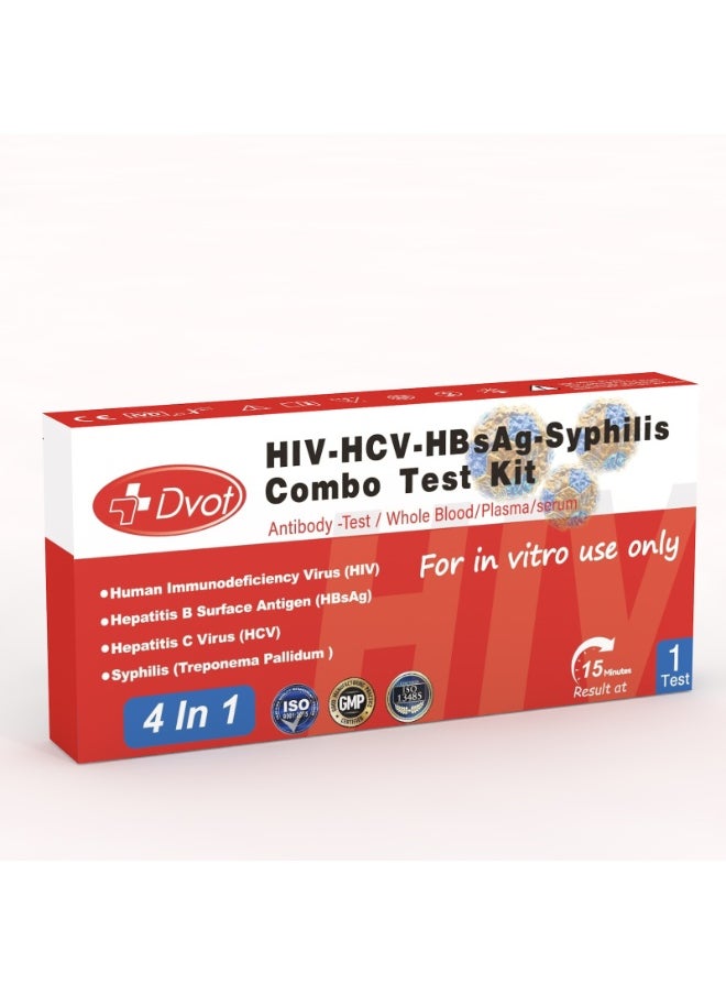 HIV/HCV/HBsAg/Syphilis Combo Test Kit , 4 IN 1 HIV Test Kit, For Home Use And Clinic Use， Results Are Available In 15 Minutes