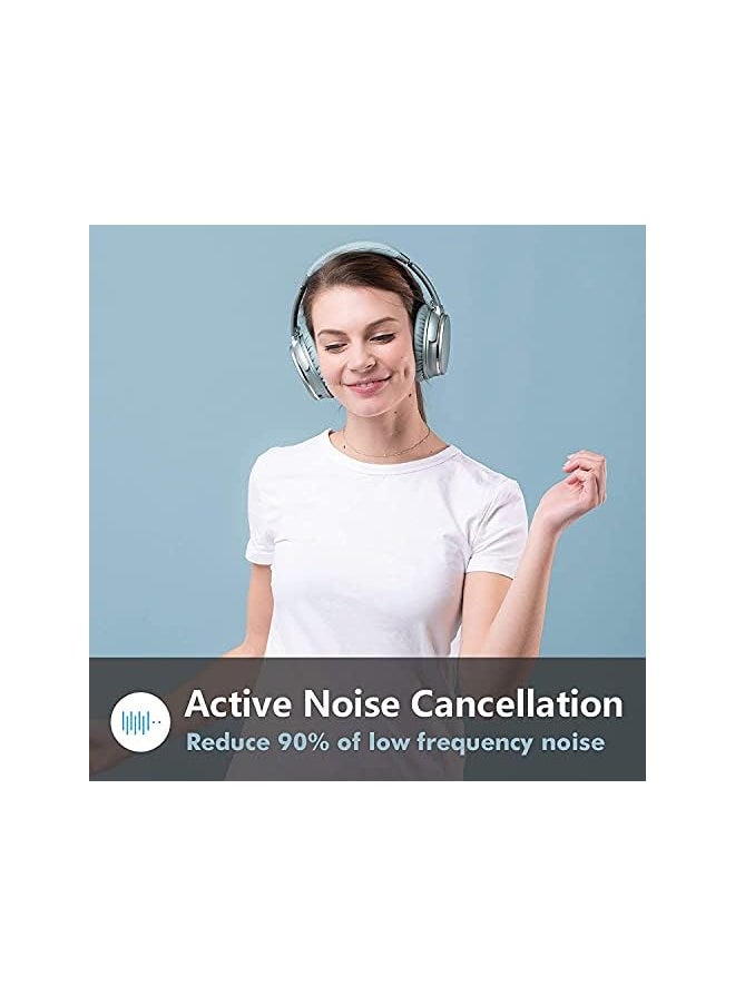 Srhythm - NC25 Active Noise Cancelling Headphones Bluetooth 5.3, ANC Stereo Headset Over-Ear with Hi-Fi,Mic,50H Playtime,Voice Assistant,Low Latency Game Mode - Image 1