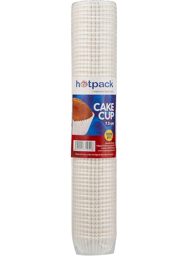 Hotpack أكواب كيك ورقية قابلة للتصرف من هوتباك حجم 7.5 سم لون أبيض 1000 قطعة  - Image 1