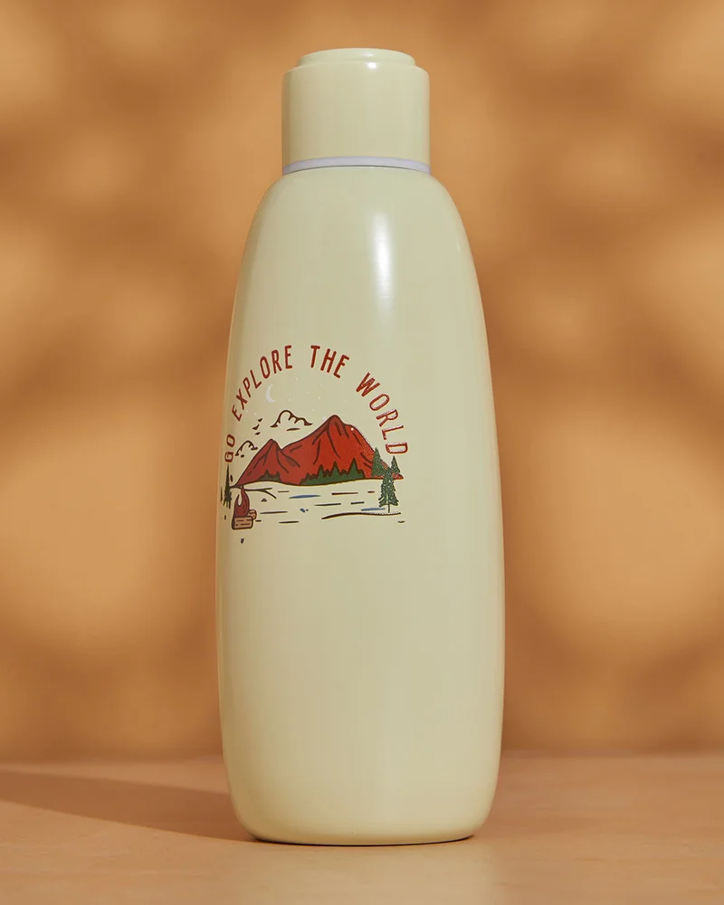 REDTAG Green Printed Water Bottle