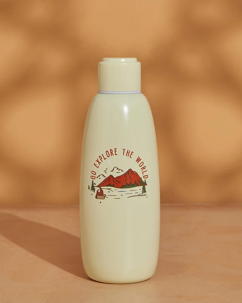 REDTAG Green Printed Water Bottle