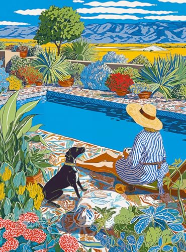 Cross & Glory Cross Glory Desert Poolside Oasis 1000 Piece Jigsaw Puzzle for Adults Vibrant Desert Landscape and Pool Scene for Nature Lovers - Image 1