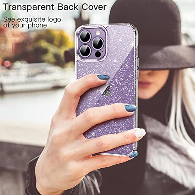 JETech Glitter Case for iPhone 14 Pro Max 67Inch Bling Sparkle Shockproof Phone Bumper Cover Cute Sparkly for Women and Girls Clear - Image 4