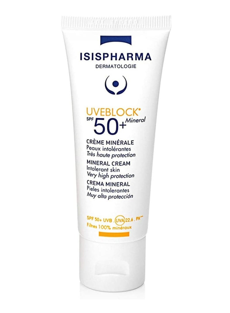 إيزيس فارما كريم UVEBlock SPF 50 بالإضافة إلى كريم معدني لحماية عالية جدًا من أشعة الشمس، 40 مل