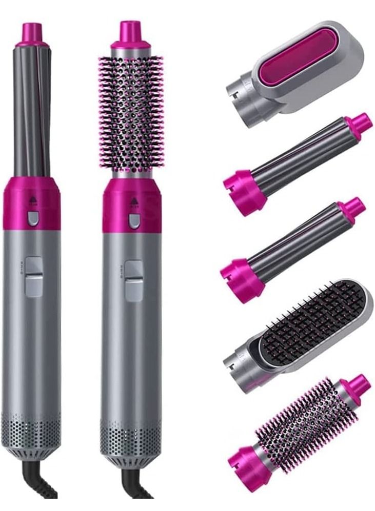Styler 5 in 1 Hair Dryer Hot Air Brush Styler Negative ​Ion Hair Straightener Volumizer Hair Curler Hot Air Wrap Comb Brush(UK) - Image 1