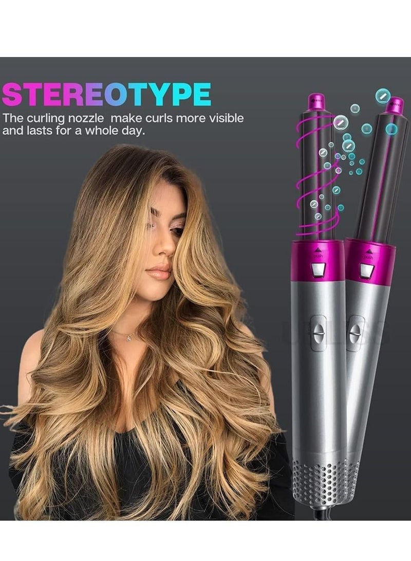 Styler 5 in 1 Hair Dryer Hot Air Brush Styler Negative ​Ion Hair Straightener Volumizer Hair Curler Hot Air Wrap Comb Brush(UK) - Image 2