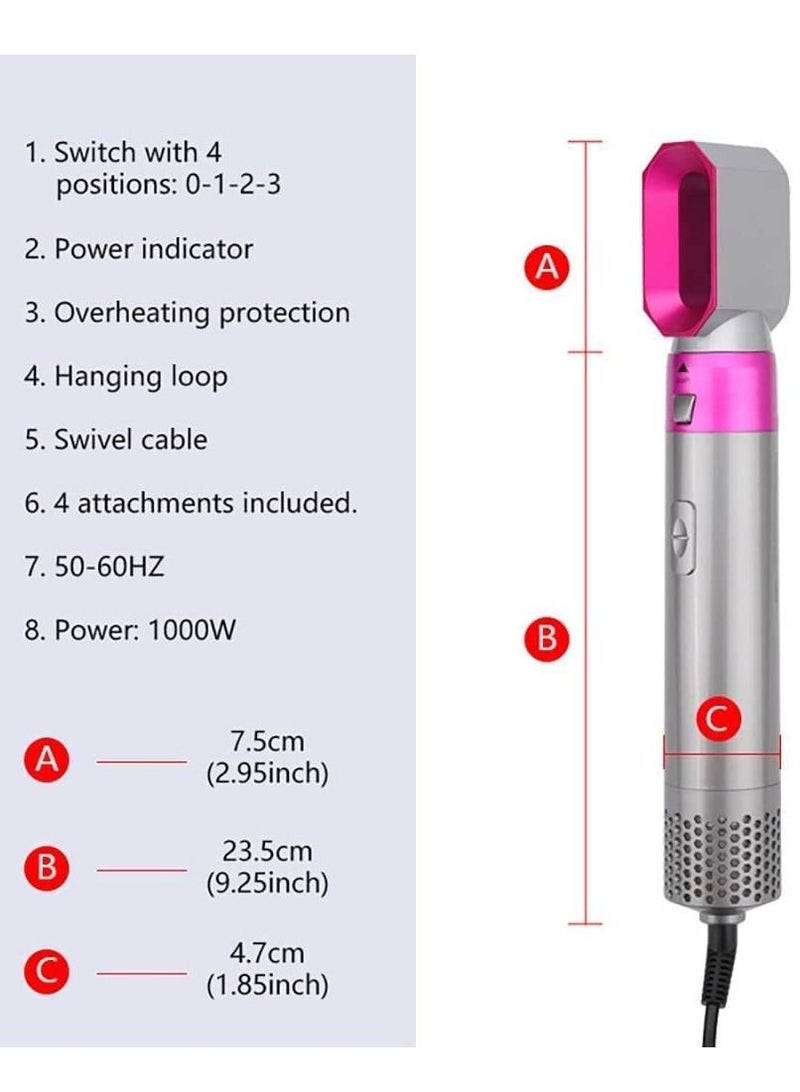 Styler 5 in 1 Hair Dryer Hot Air Brush Styler Negative ​Ion Hair Straightener Volumizer Hair Curler Hot Air Wrap Comb Brush(UK) - Image 5