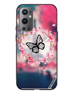 Protective Case Cover For OnePlus 9 Pro Butterfly in Flower Ring Design Multicolour