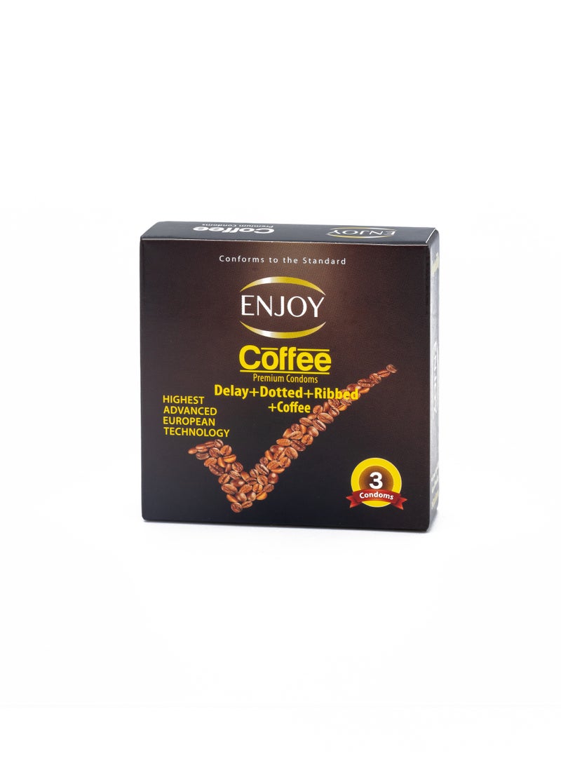ENJOY Pack Of 4 Coffee Premium Condoms - Image 3